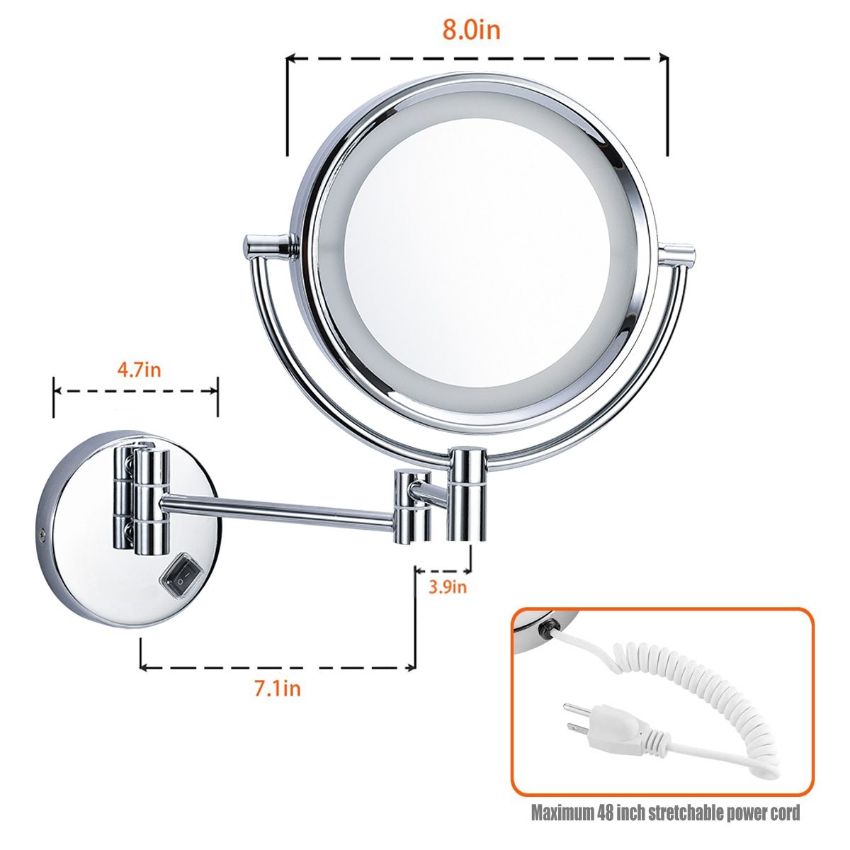 Hotel Makeup mirror wall mounted magnifying mirror 2