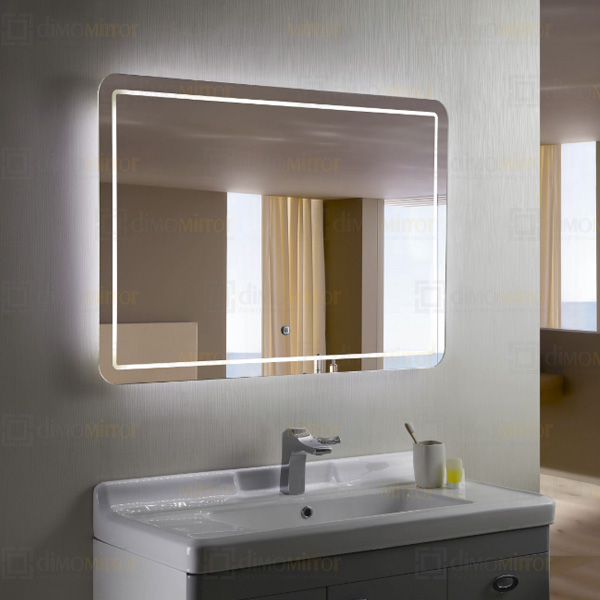 Hilton Hotel Bathroom Mirror with Lights,led lighted bathroom mirror,china backlit hotel bathroom mirror suppliers,LED illuminated mirror cabinet factory,lighted wall mirror wholesaler 