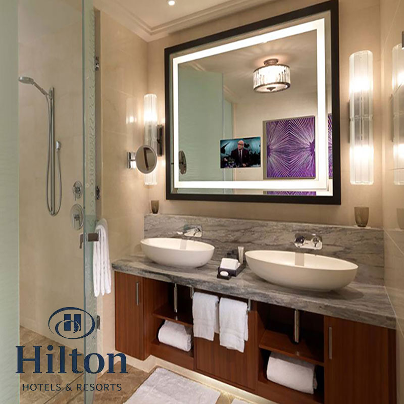 hilton hotel vanity mirror with led lights