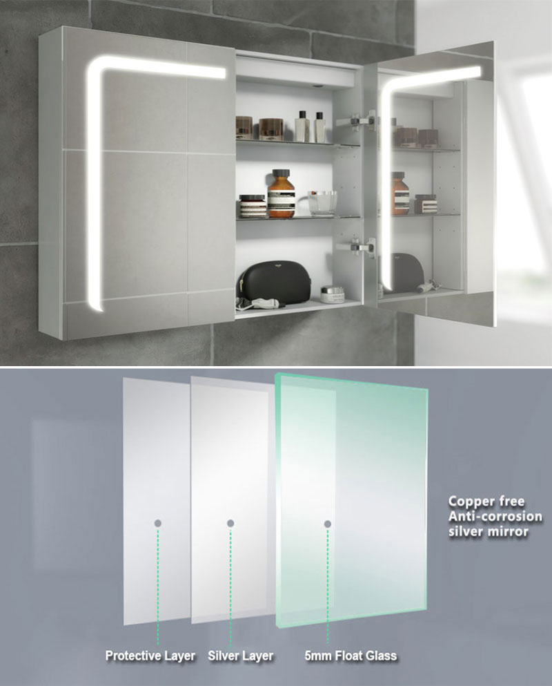 LED Bathroom Mirror Cabinet With Lights led mirror cabinet bathroom medicine cabinet with light illuminated aluminum cabinet
